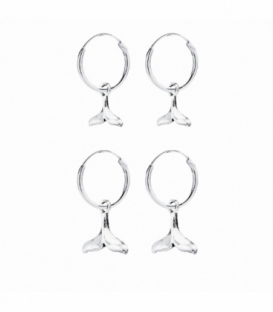 Créoles Argent avec Queue de Baleine 12mm Prix Paire