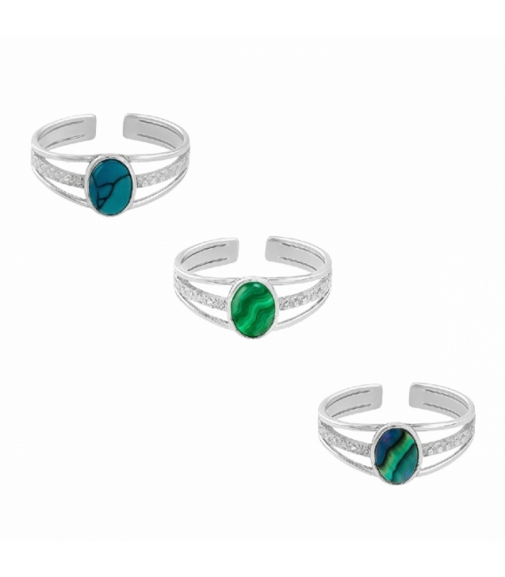 Anillo Plata Piedra Ajustable