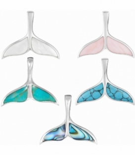 Colgante Plata Cola de Ballena Piedra 16 X 19mm