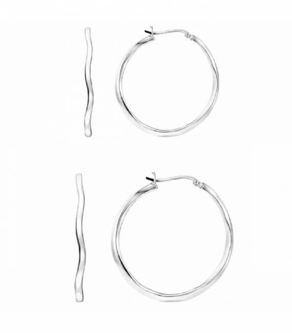 Aro Plata Ondas Grosor 3mm Precio Par