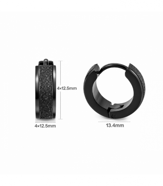 Boucles d’oreilles Acier 316L Noir Prix Paire