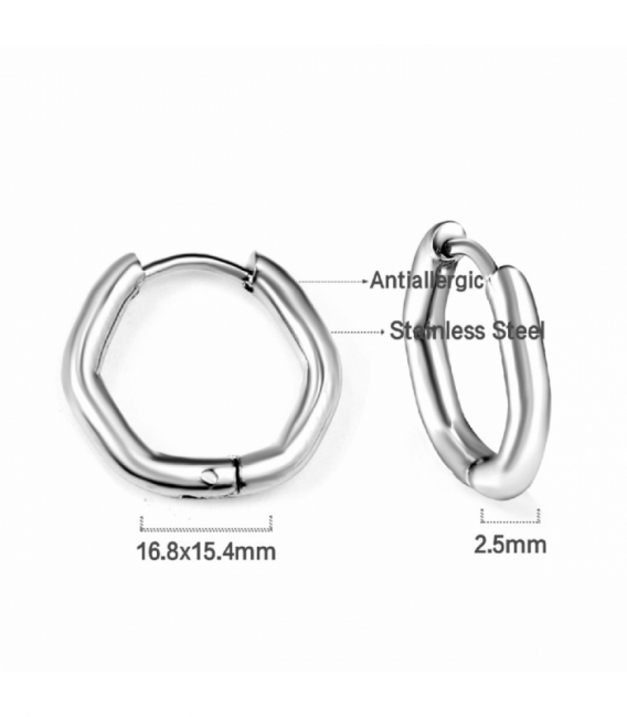 Boucles d’oreilles Acier 316L Hexagone Prix Paire