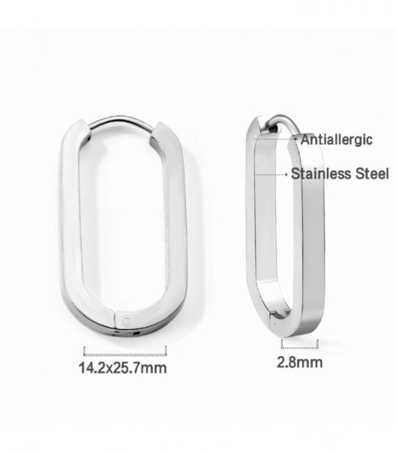 Boucles d’oreilles Acier 316L Ovale Prix Paire