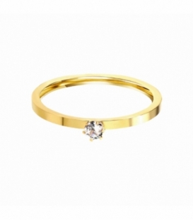 Anillo Acero 316L Circonita Bañado en Oro 18K
