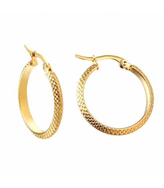 Boucles d’oreilles Acier 316L Créoles Recouver d'Or 18K Prix Paire
