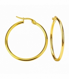 Boucles d’oreilles Acier 316L Créoles Recouver d'Or 18K Prix Paire