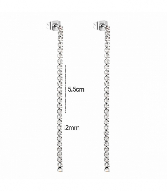 Pendiente Acero 316L Circonitas Precio Par