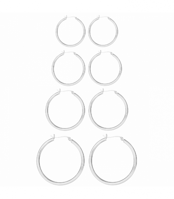 Aro Plata Liso Cierre Criolla Ancho 3mm Precio Par