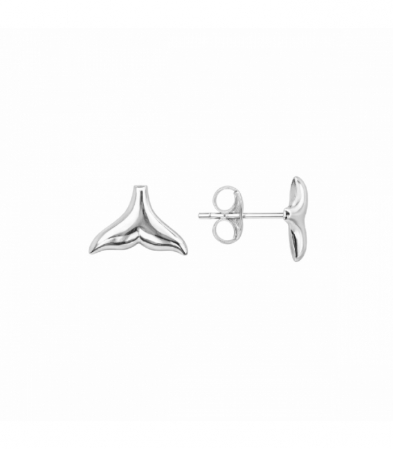 Boucles d’oreilles Argent Queue de Baleine 8mm. Prix Paire