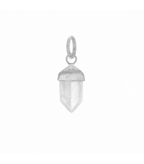 Colgante Plata Obelisco Cuarzo 13mm