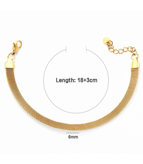 Bracelet Acier 316L Recouvert d'Or 18K