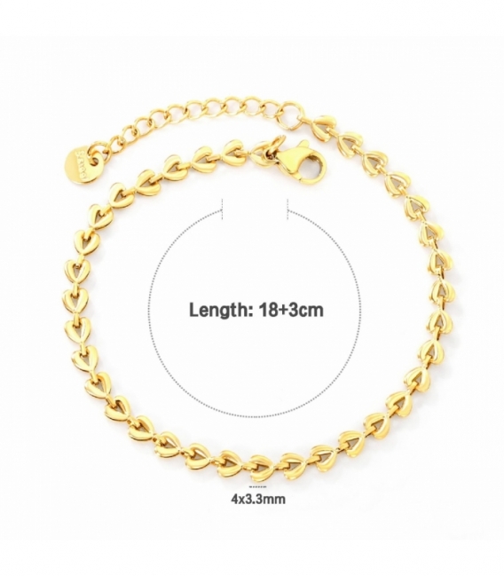 Bracelet Acier 316L Recouvert d'Or 18K
