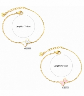 Pulsera Acero 316L Mariposa Bañada en Oro 18K