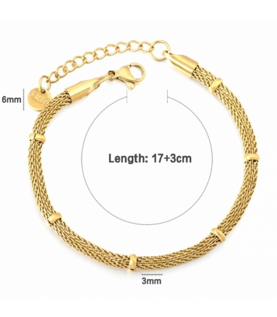 Bracelet Acier 316L Recouvert d'Or 18K