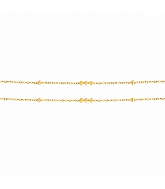 Chaîne Acier 316L Petites Boules Plaquée Or 18K