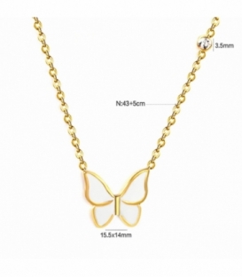 Gargantilla Acero 316L Mariposa Bañada en Oro 18K