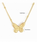 Gargantilla Acero 316L Mariposa Bañada en Oro 18K
