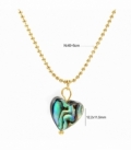 Gargantilla Acero 316L Corazon Abalon Bañada en Oro 18K