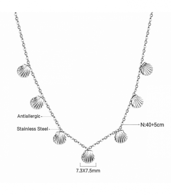 Collier Acier 316L Coquillages