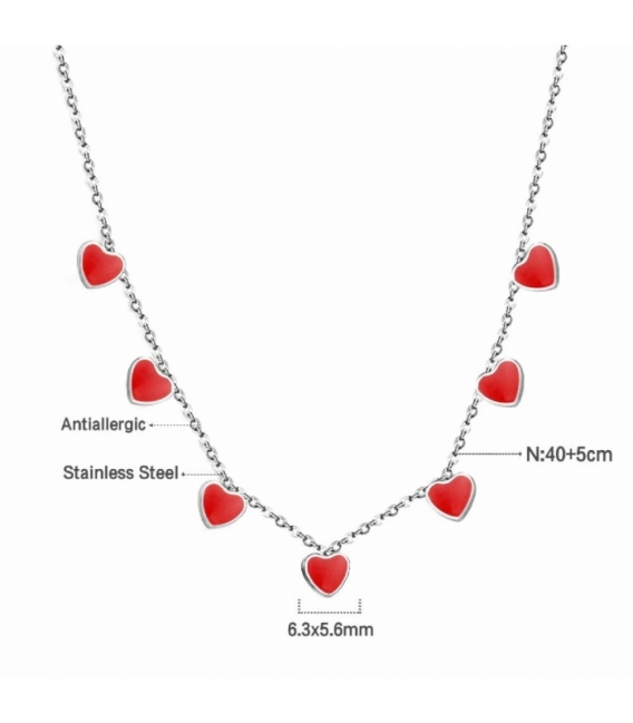 Collier Acier 316L Cœurs