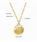Gargantilla Acero 316L Concha Bañada en Oro 18K