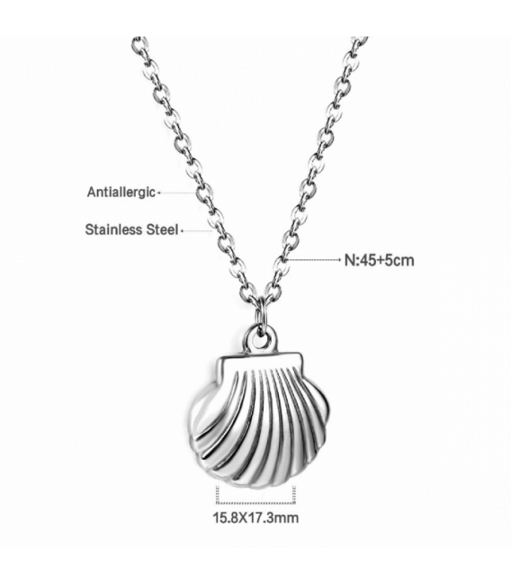 Gargantilla Acero 316L Concha