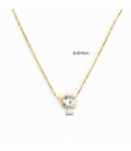Collier Acier 316L Zircone Recouvert d'Or 18K