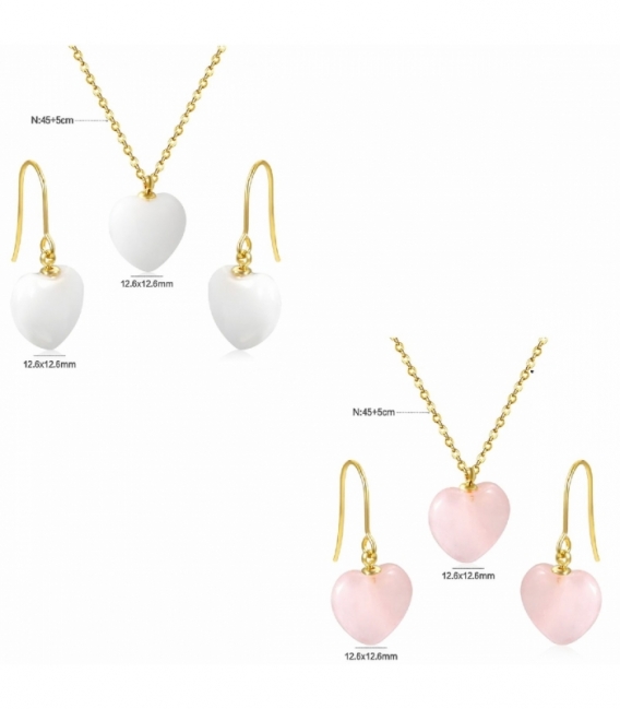 Papure Acier 316L Cœurs Recouvert d'Or 18K