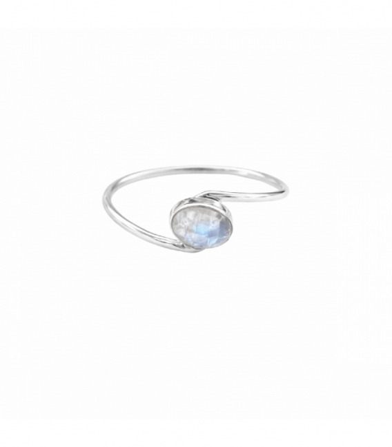 Anillo Plata Ovalo Piedra Luna