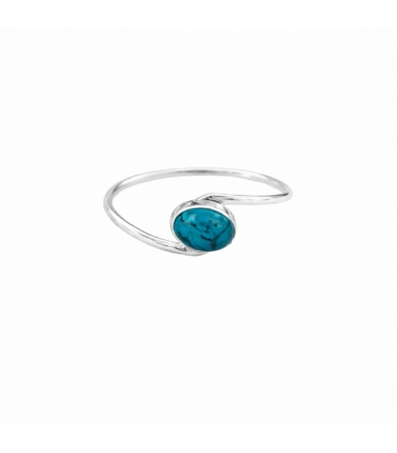 Bague Argent Ovale Turquoise