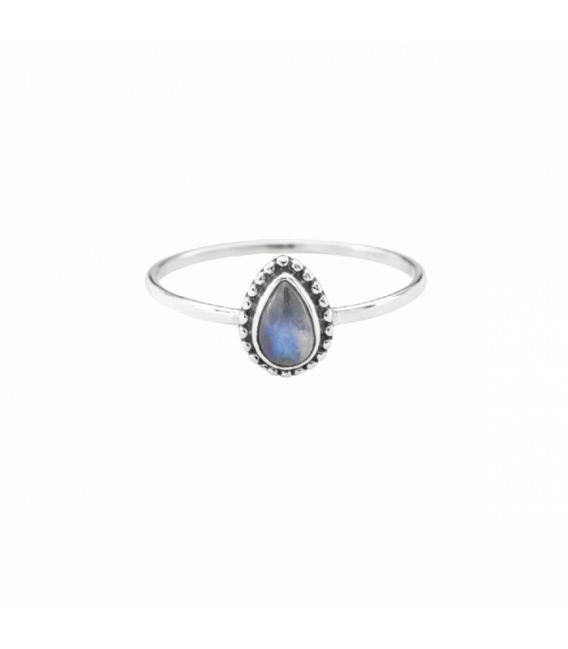 Bague Argent Labradorite Goutte