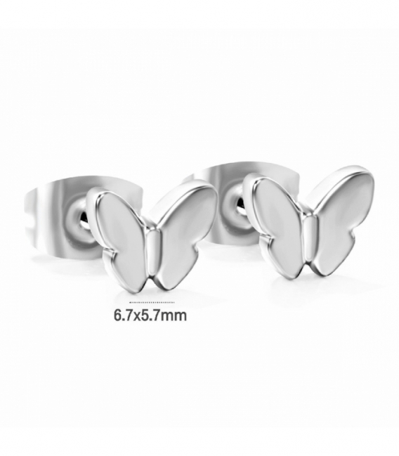 Boucles d’oreilles Acier 316L Papillon Prix Paire