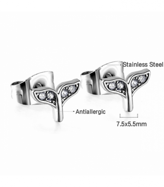 Boucles d’oreilles Acier 316L Queue de Baleine Prix Paire