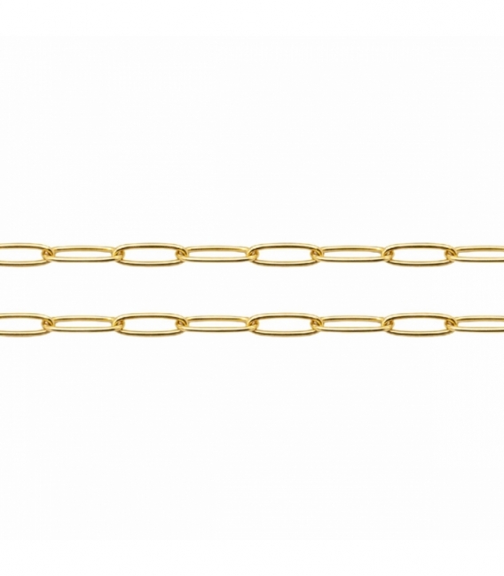 Chaîne Acier 316L Forçat Plaquée Or 18K 45+5cm