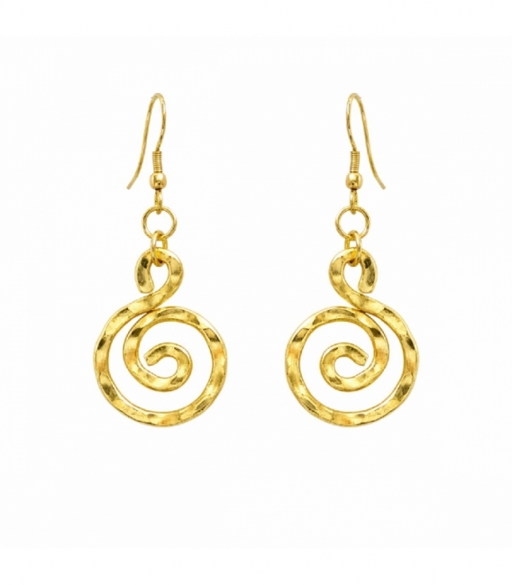 Pendiente Laton Espiral Dorado 26mm Precio Par