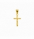Pendentif Laiton Croix 23mm Plaqué Or 14K