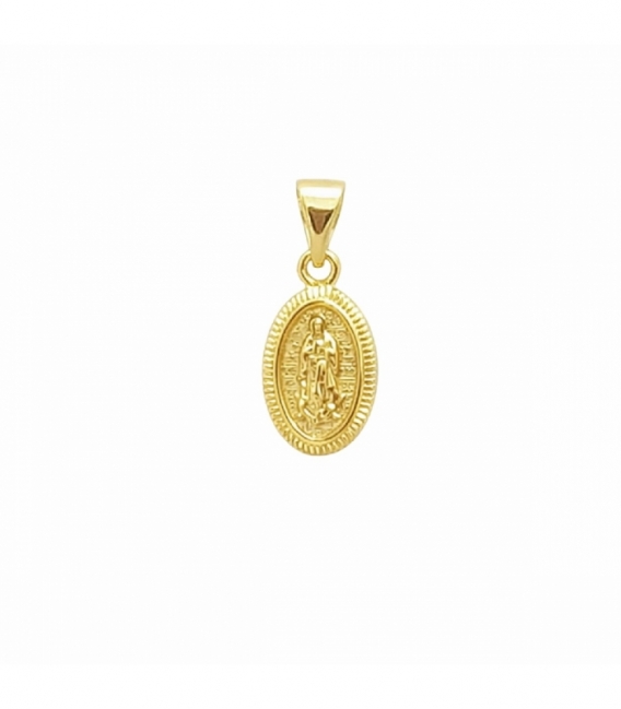 Pendentif Laiton Vierge Marie 10mm Plaqué Or 14K