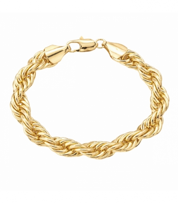 Pulsera Laton Cordon 21cm Bañado en Oro 14K