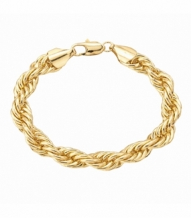 Pulsera Laton Cordon 21cm Bañado en Oro 14K