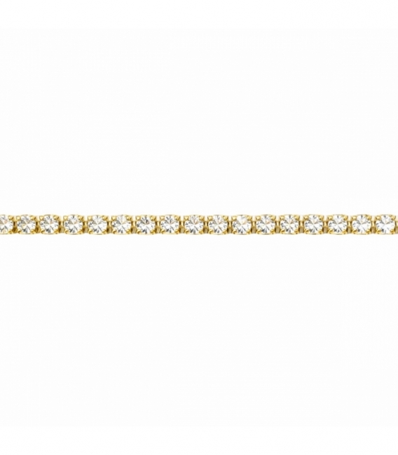 Pulsera Laton Circonitas 17+2 cm Bañado en Oro 14K