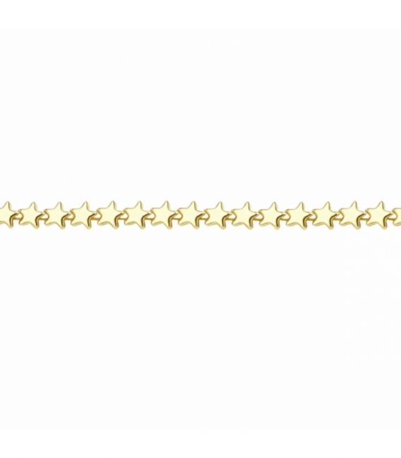 Bracelet Laiton Étoiles 17+2cm Plaqué Or 14K