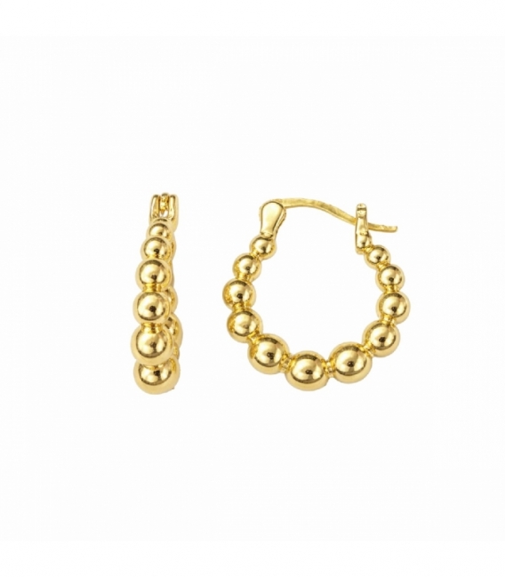 Aro Laton Bolas 21mm Bañado en Oro 14K