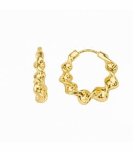 Aro Laton Trenzado 22mm Bañado en Oro 14K