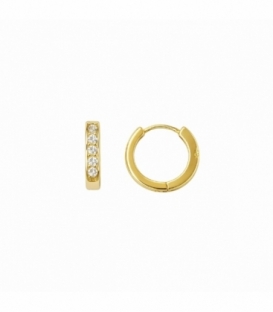 Aro Laton Circonitas 11mm Bañado en Oro 14K