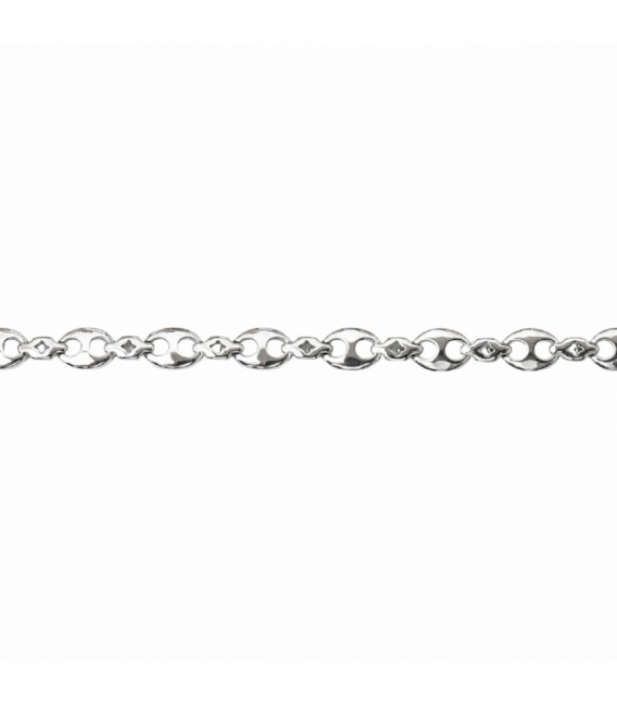 Pulsera Laton Calabrote 18cm Bañado en Rodio