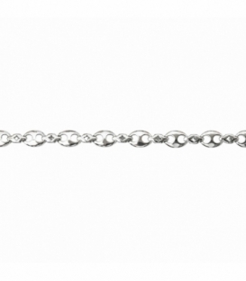 Pulsera Laton Calabrote 18cm Bañado en Rodio