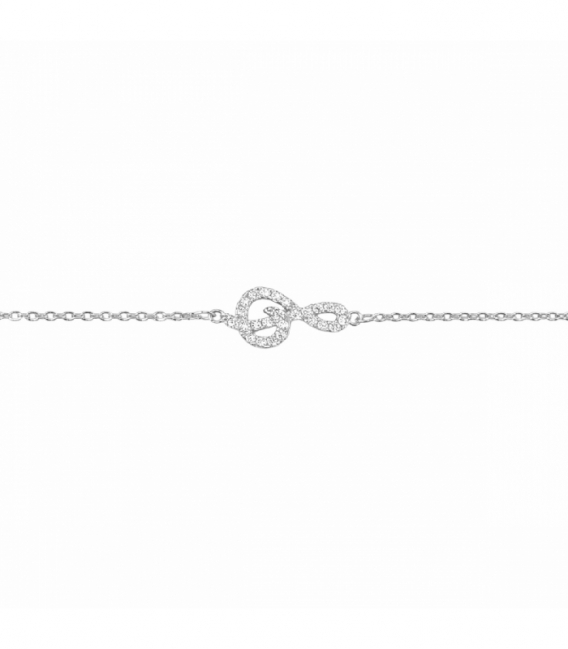 Pulsera Laton Clave Sol 18+5cm Bañado en Rodio