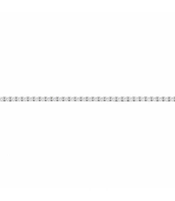 Bracelet Laiton en Zircones 16+2cm Plaqué Rhodium