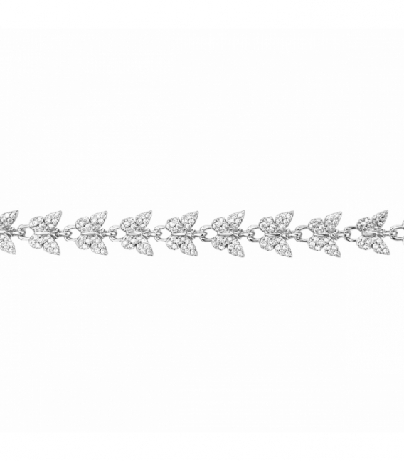 Bracelet Laiton Papillons 17+2cm Plaqué Rhodium