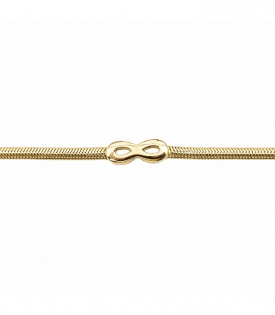 Bracelet Laiton Infini 17+2cm Plaqué Or 14K